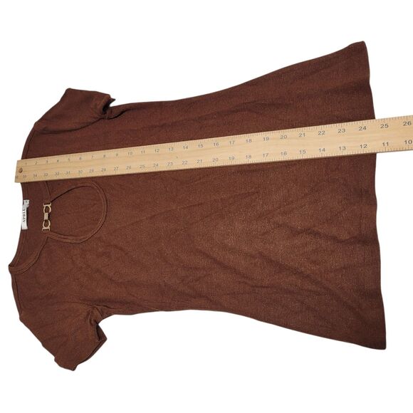 APRLL Women's Brown Short sleeve Keyhole Front Top Size Small - Picture 8 of 8